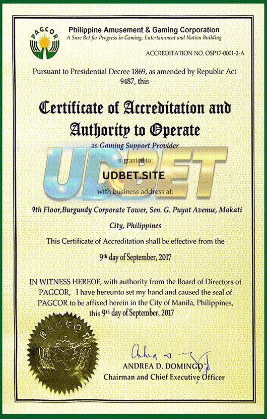 UDBET LICENSE